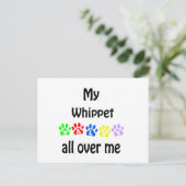 Whippet Walks Design Postkarte (Stehend Vorderseite)