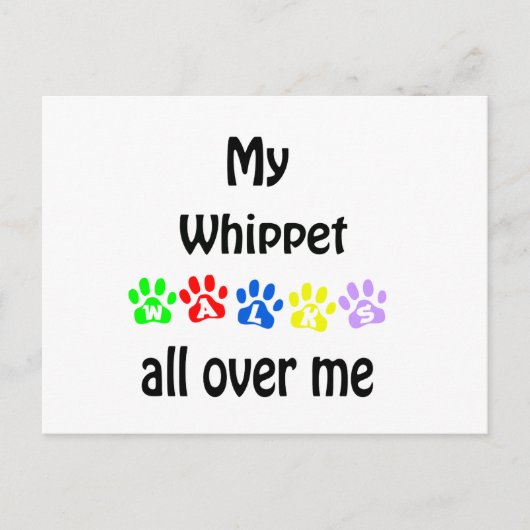 Whippet Walks Design Postkarte (Vorderseite)