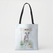 Whippet Watercolor Personalized Dog Tasche (Vorderseite)