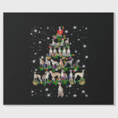 Whippet Weihnachtsbaum mit leuchtendem Licht bedec Geschenkpapier (Flach)