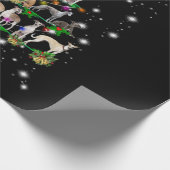 Whippet Weihnachtsbaum mit leuchtendem Licht bedec Geschenkpapier (Ecke)