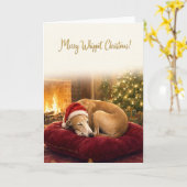 Whippet-Weihnachtskarte Karte (Gelbe Blume)