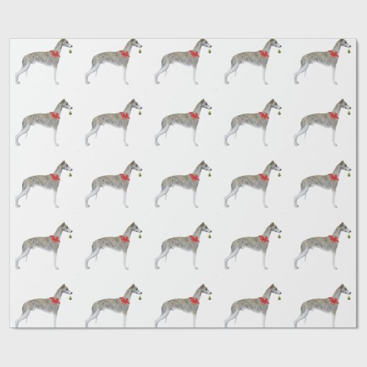 Whippet Weihnachtsverpackungs-Papier-Weiß Geschenkpapier (Flach)