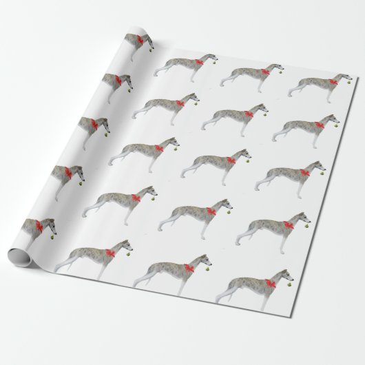 Whippet Weihnachtsverpackungs-Papier-Weiß Geschenkpapier (Ungerollt)
