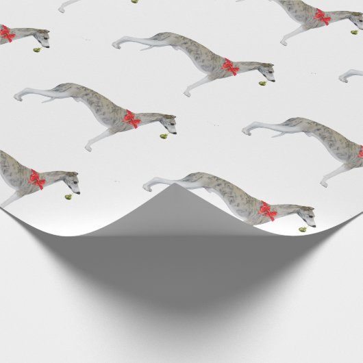 Whippet Weihnachtsverpackungs-Papier-Weiß Geschenkpapier (Ecke)