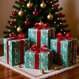 Whippet Whimsy Weihnachten Geschenkpapier