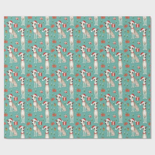 Whippet Whimsy Weihnachten Geschenkpapier (Flach)