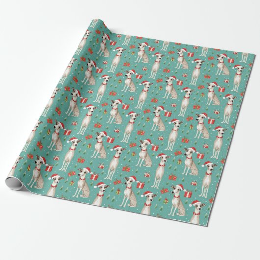 Whippet Whimsy Weihnachten Geschenkpapier (Ungerollt)