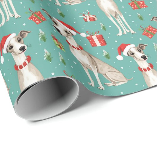 Whippet Whimsy Weihnachten Geschenkpapier (Rolleneckpunkt)