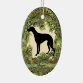 Whippet Wreath Keramik Ornament (Rechts)