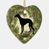 Whippet Wreath Keramikornament (Rechts)