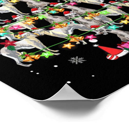 Whippets Christmas Tree Funny Whippets Lover Chris Poster (Ecke)