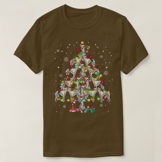 Whippets Christmas Tree Funny Whippets Lover Chris T-Shirt (Design vorne)