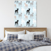 Whippets oder italienische Greyhounds Elegantes Mu Leinwanddruck (Insitu (Schlafzimmer))