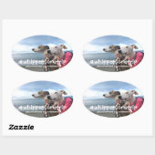 #whippetsonatrip in WA Ovaler Aufkleber (Blatt)