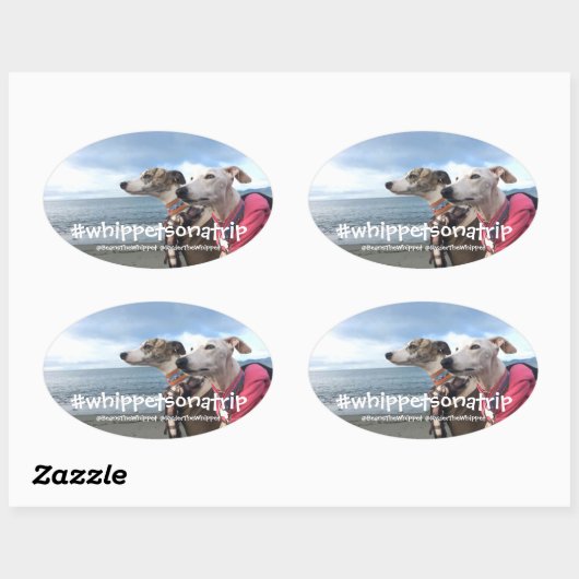 #whippetsonatrip in WA Ovaler Aufkleber (Blatt)