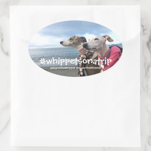 #whippetsonatrip in WA Ovaler Aufkleber (Tasche)