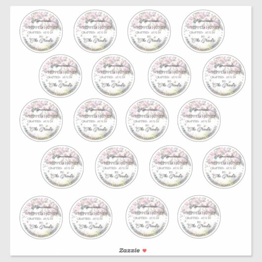 Whippig Honig hausgemachte Runde Labels Vinyl Stic (Blatt)