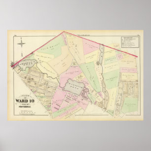 Whipple's Pond Geneva Mills Wanskuck Mil Atlas Kar Poster
