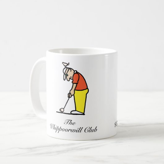Whippoorwill u. Golfspieler-Tasse Kaffeetasse (Vorderseite Links)