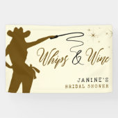 Whips & Wine Cowgirl Brautparty Banner (Horizontal)