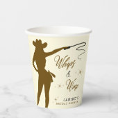 Whips & Wine Cowgirl Brautparty Pappbecher (Vorderseite)