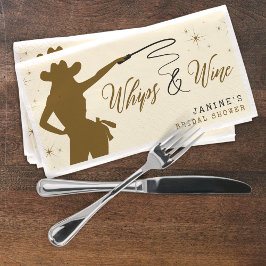 Whips & Wine Cowgirl Brautparty Serviette