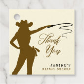 Whips & Wine Cowgirl Brautparty Vielen Dank Geschenkanhänger (Vorderseite)