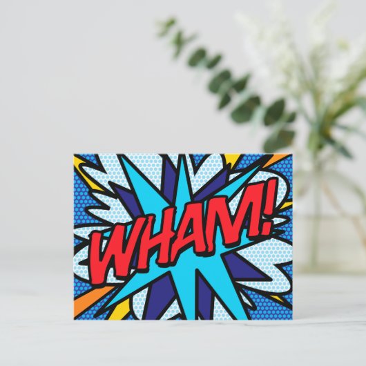 WHIRE Your Message Speech Bubble Fun Retro Ankündigungspostkarte (Stehend Vorderseite)