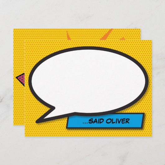 WHIRE Your Message Speech Bubble Fun Retro Postkarte (Vorne/Hinten)