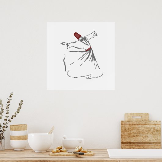 Whirling Dervish - Maroon Red Poster (Küche)