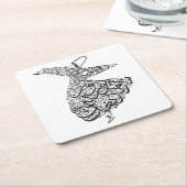 Whirling Derwisch Rechteckiger Pappuntersetzer (angewinkelt)