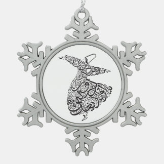 Whirling Derwisch Schneeflocken Zinn-Ornament