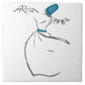 Whirling Derwisch - Türkis-Fliese Fliese (Vorderseite)