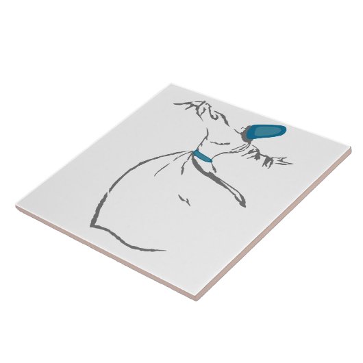 Whirling Derwisch - Türkis-Fliese Fliese (Seite)