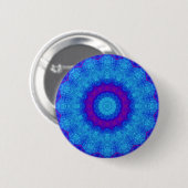 Whirlpool Blue Abstrakt Mandala Button (Vorne & Hinten)