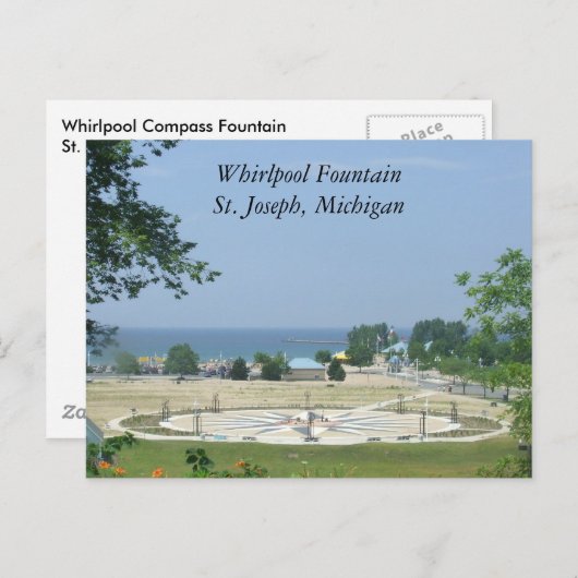 Whirlpool Fountain St Joseph, Michigan MI Postkarte (Vorne/Hinten)