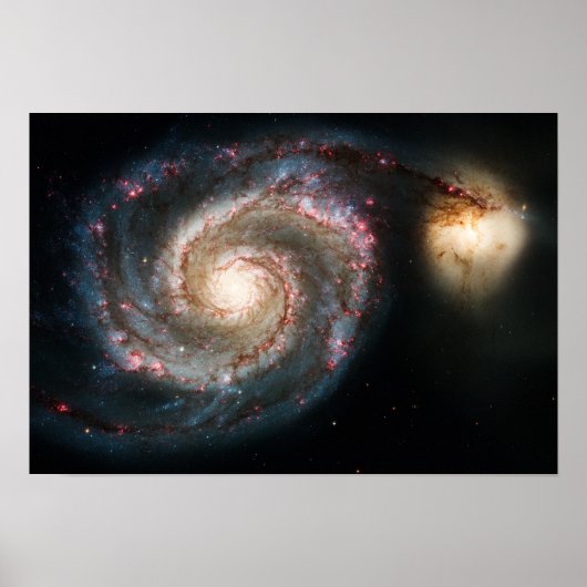Whirlpool Galaxy - echtes Foto Poster (Vorne)