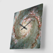 Whirlpool Galaxy Quadratische Wanduhr (Winkel)