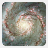 Whirlpool Galaxy Quadratischer Aufkleber (Vorderseite)