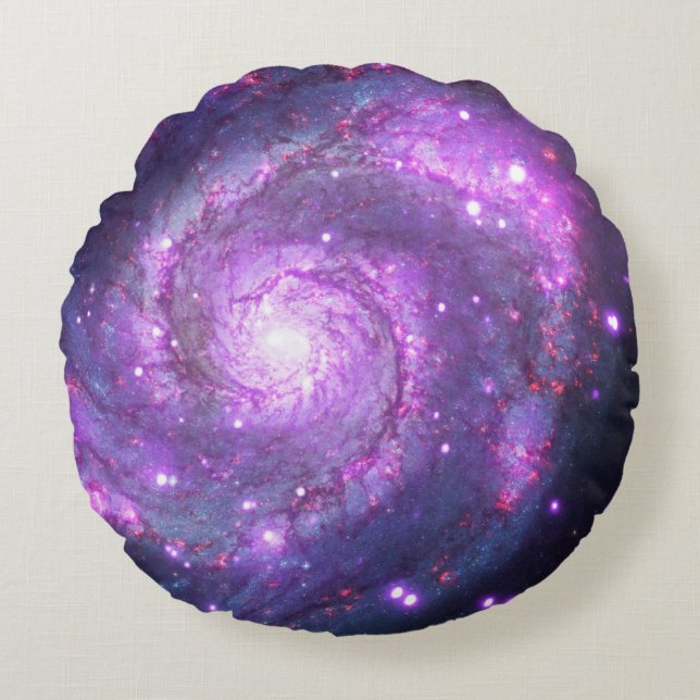 Whirlpool Galaxy Rundes Kissen (Vorderseite)