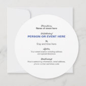 Whirlpool Mosaik Runde Einladung in Blau (Rückseite)