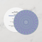 Whirlpool Mosaik Runde Einladung in Blau (Vorne/Hinten)