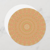 Whirlpool Mosaik Runde Einladung in Gold und Oliv (Vorne/Hinten)