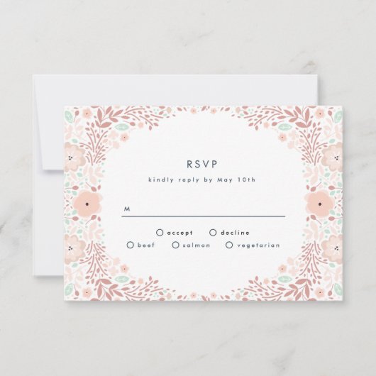 Whirlwind Bloral Wedding RSVP Card Karte (Vorderseite)