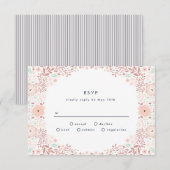 Whirlwind Bloral Wedding RSVP Card Karte (Vorne/Hinten)