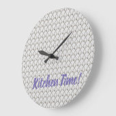 Whisk and Cooking Spoon Muster für Köche in der Kü Große Wanduhr (Winkel)