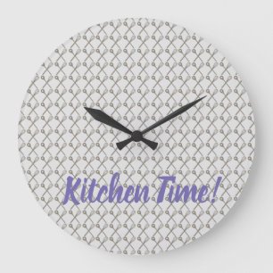 Whisk and Cooking Spoon Muster für Köche in der Kü Große Wanduhr