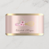 Whisk Blume Gold Strip Rose Gold Bäckerei Visitenkarte (Vorderseite)