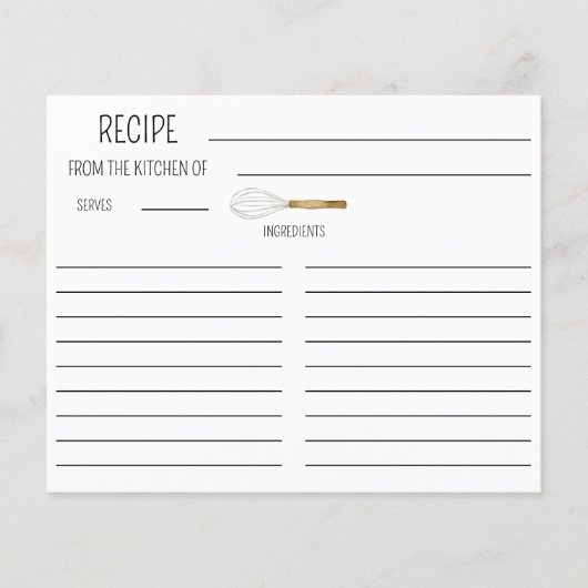 Whisk Double Sided Recipe Card (Vorderseite)